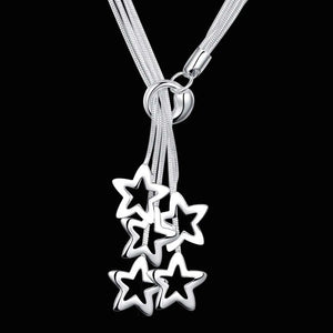 925 Silver Necklace Star Pendant 18in Christmas Wedding