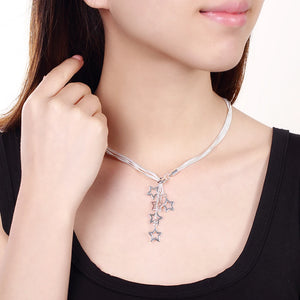 925 Silver Necklace Star Pendant 18in Christmas Wedding