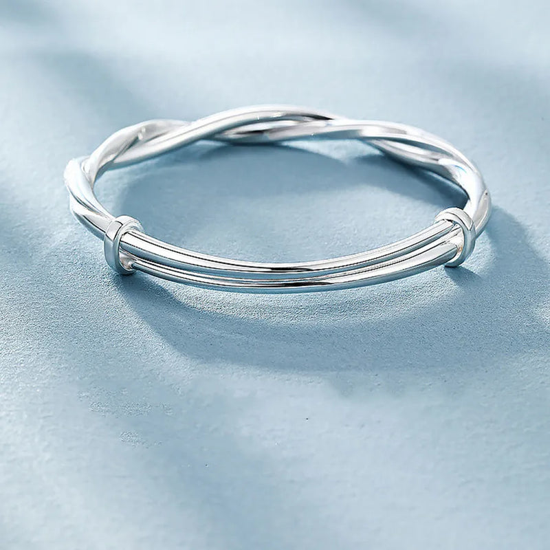 925 Sterling Silver Weave Bracelets for Women - Party Wedding Jewelry