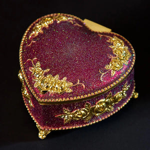 Heart Shape Jewelry Box Ring Trinket Storage Organizer Christmas Gift