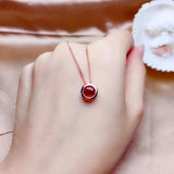 Red Garnet Gemstone Pendant for Silver Necklace Fine Jewelry