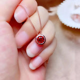 Red Garnet Gemstone Pendant for Silver Necklace Fine Jewelry