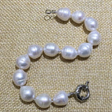 Freshwater Pearl Bracelet Semi Baroque Style Screw Thread Design