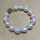 Freshwater Pearl Bracelet Semi Baroque Style Screw Thread Design