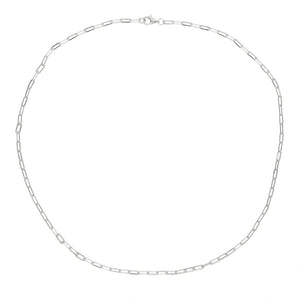 925 Sterling Silver Square Link Chain Necklace Women European Modern Cable Chain