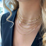 925 Sterling Silver Square Link Chain Necklace Women European Modern Cable Chain