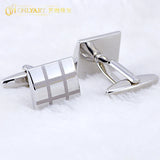 Rhodium Plated Laser Engraved Square Cufflinks for Men