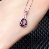 Natural Garnet Gemstone Pendant Necklace