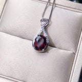 Natural Garnet Gemstone Pendant Necklace