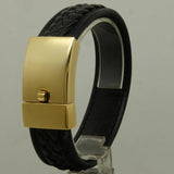 Stylish Woven Leather Bracelet with 316 Stainless Steel