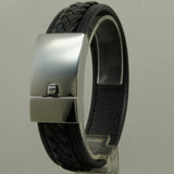 Stylish Woven Leather Bracelet with 316 Stainless Steel