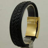 Stylish Woven Leather Bracelet with 316 Stainless Steel