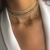CZ Tennis Chain Choker Necklace for Women
