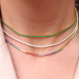 CZ Tennis Chain Choker Necklace for Women