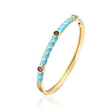 Enamel CZ Bangles for Women - Copper Wedding Jewelry