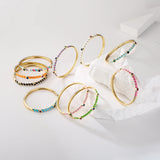 Enamel CZ Bangles for Women - Copper Wedding Jewelry