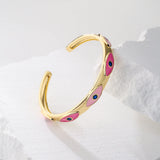 Colourful Evil Eye Cuff Bracelet High Copper Bangles