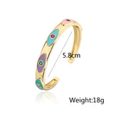 Colourful Evil Eye Cuff Bracelet High Copper Bangles