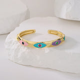 Colourful Evil Eye Cuff Bracelet High Copper Bangles