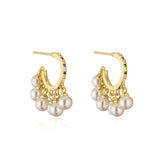 Delicate Cross Earring Pearl CZ Zircon Party Jewelry