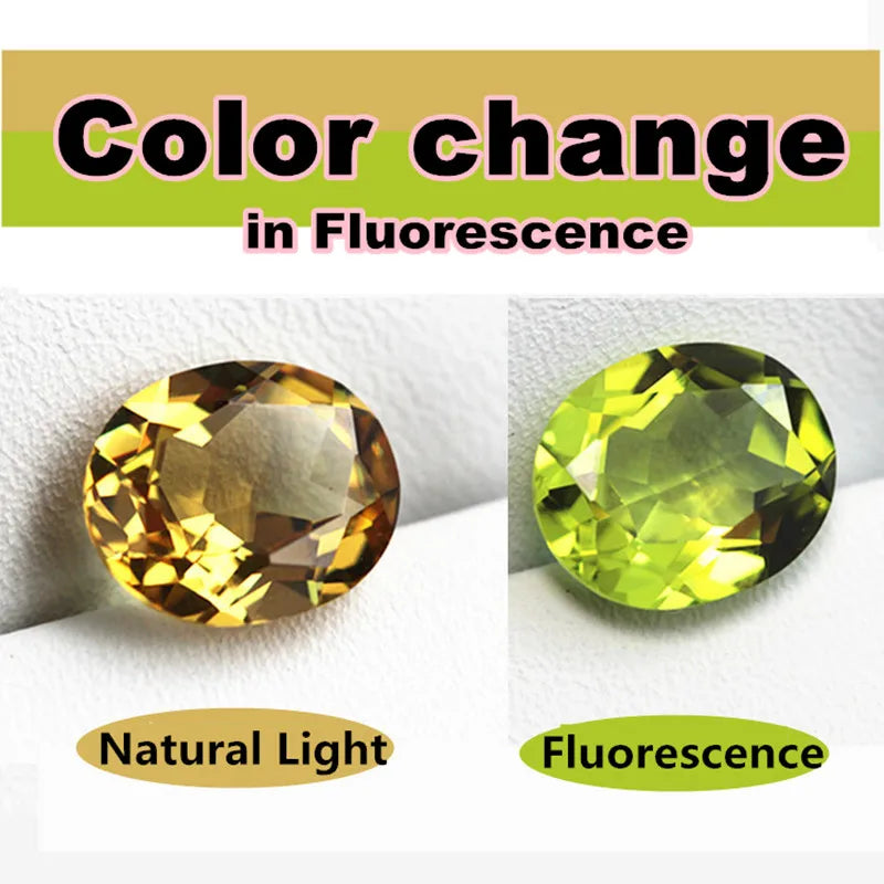 Alexandrite Faceted Beads Olive Green Loose Oval Shape DIY Jewelry