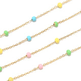 Colorful Enamel Ball Beaded Chain for DIY Necklace Making
