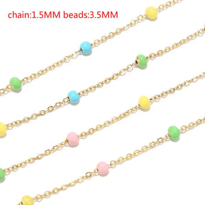 Colorful Enamel Ball Beaded Chain for DIY Necklace Making
