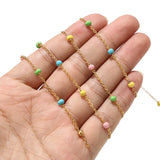 Colorful Enamel Ball Beaded Chain for DIY Necklace Making