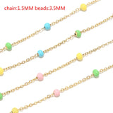 Colorful Enamel Ball Beaded Chain for DIY Necklace Making