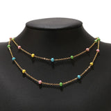 Colorful Enamel Ball Beaded Chain for DIY Necklace Making