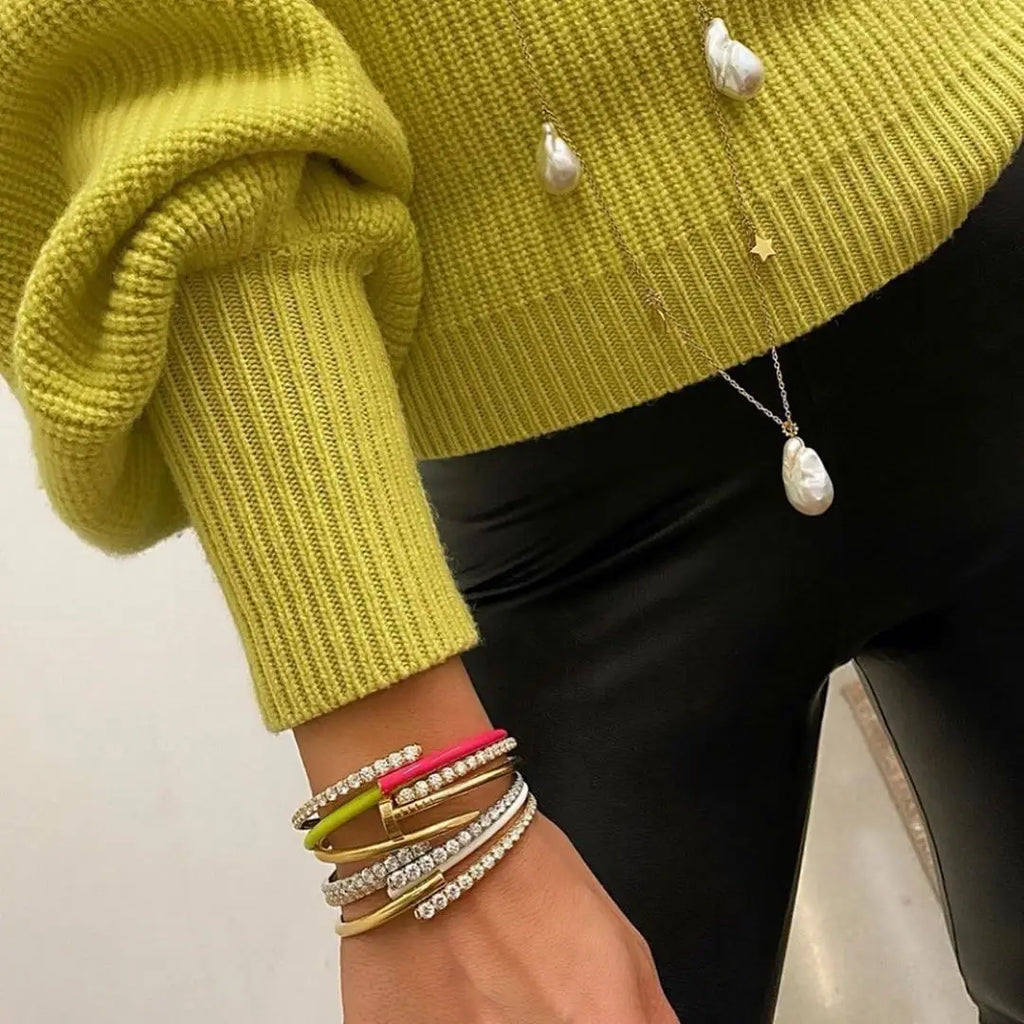 Colorful Enamel Bangle Bracelet Neon Jewelry