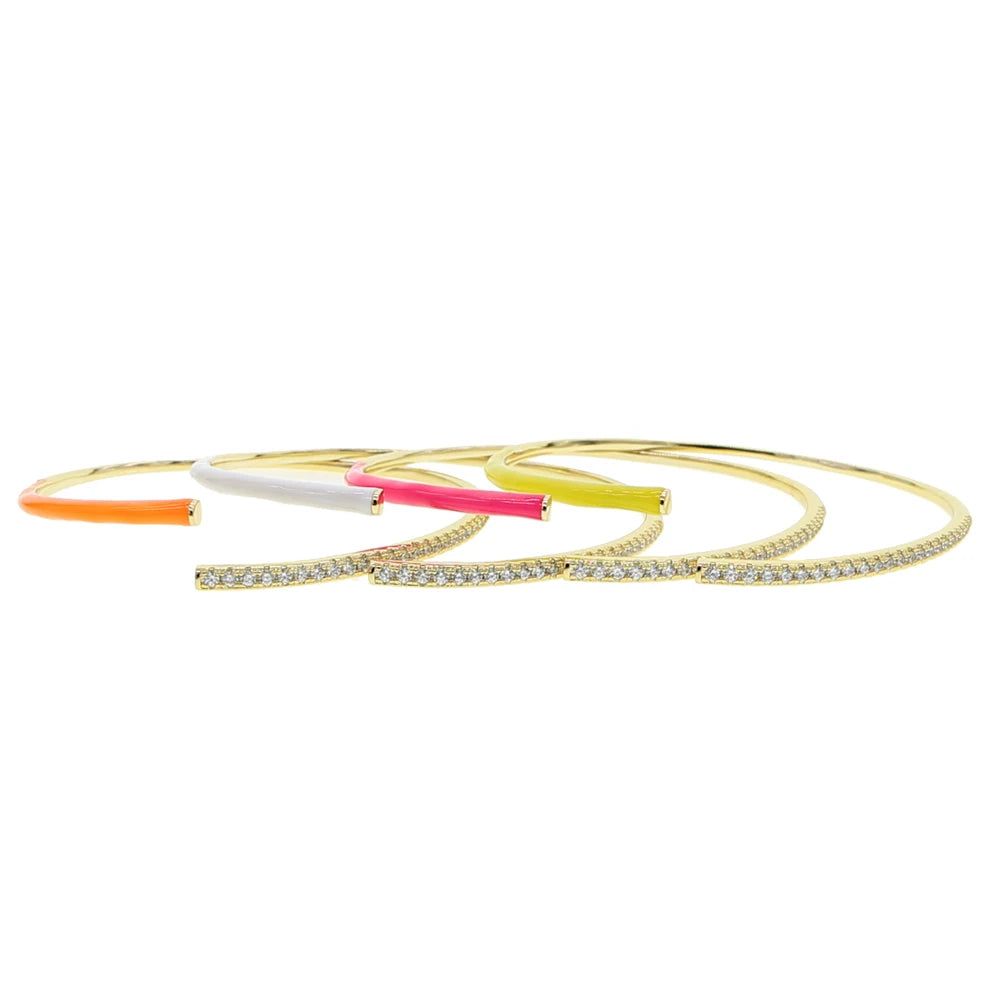 Colorful Enamel Bangle Bracelet Neon Jewelry
