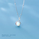 Real 925 Sterling Silver Coloured Glaze Necklace Beads Chain Pendant