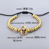Long Strip Beads Bracelet Men Classic CZ Adjustable Bracelet
