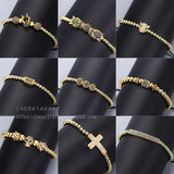 Long Strip Beads Bracelet Men Classic CZ Adjustable Bracelet