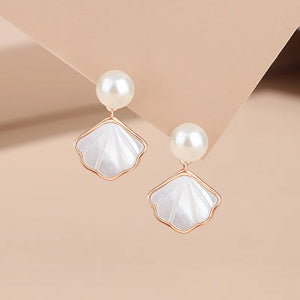 Conch Earrings 925 Sterling Silver Rose Agate OL Earrings