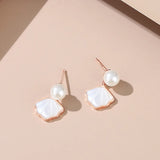 Conch Earrings 925 Sterling Silver Rose Agate OL Earrings