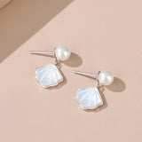 Conch Earrings 925 Sterling Silver Rose Agate OL Earrings