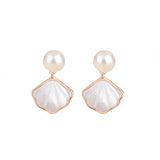 Conch Earrings 925 Sterling Silver Rose Agate OL Earrings