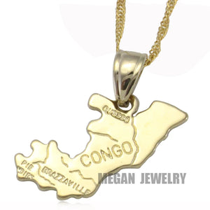 Congo Map Pendant & Necklace, Map Africa Congo Map Jewelry