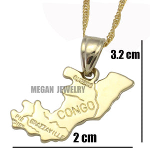 Congo Map Pendant & Necklace, Map Africa Congo Map Jewelry