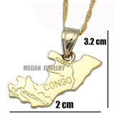 Congo Map Pendant & Necklace, Map Africa Congo Map Jewelry