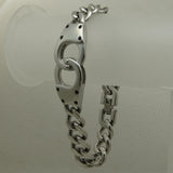 8.66'' Silver/Gold Plated Handcuffs Bracelet