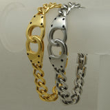 8.66'' Silver/Gold Plated Handcuffs Bracelet