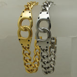 8.66'' Silver/Gold Plated Handcuffs Bracelet