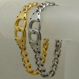 8.66'' Silver/Gold Plated Handcuffs Bracelet