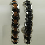 Skull in Spade Leather Bracelet