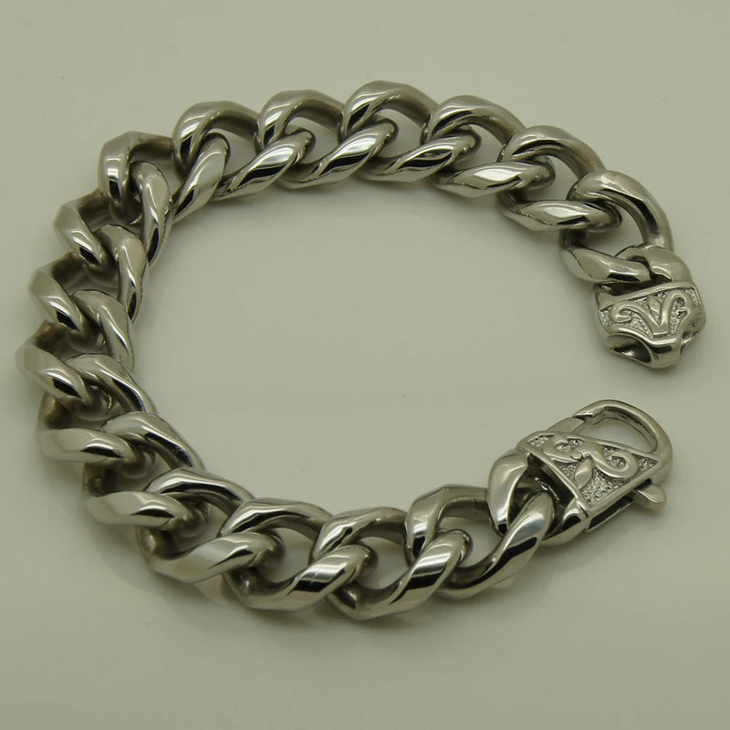 Stainless Steel Chain Bracelet for Men - Punk Jewelry Bangles