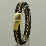 Men's Leather Steel Bracelet
