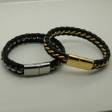 Men's Leather Steel Bracelet